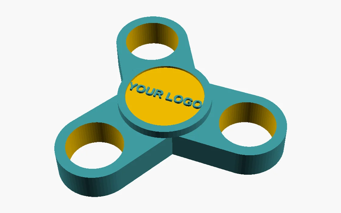 Concept render: First Print fidget spinner with a YOUR LOGO cap