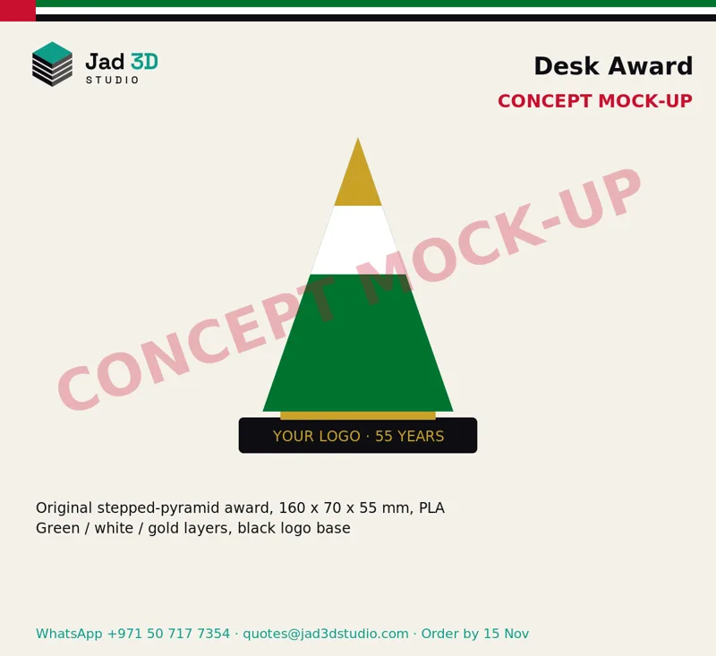 Concept mock-up: National Day desk award